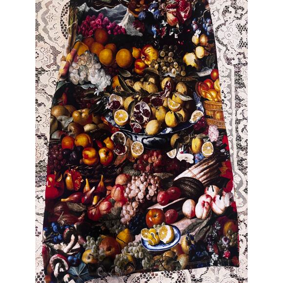 Samantha pleet Harvest print dress Aphrodite style all over photorealistic fruit - Picture 7 of 12